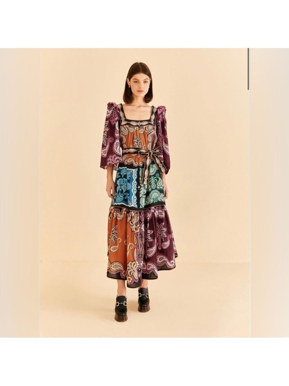 Farm Rio Multicolor Sweet Mermaids Midi Dress - Picture 1 of 10